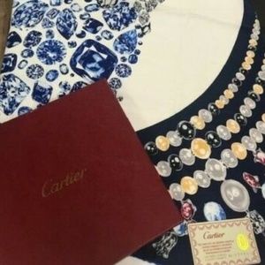 CARTIER Scarf Stole SILK Jewels Extraordinaire XL